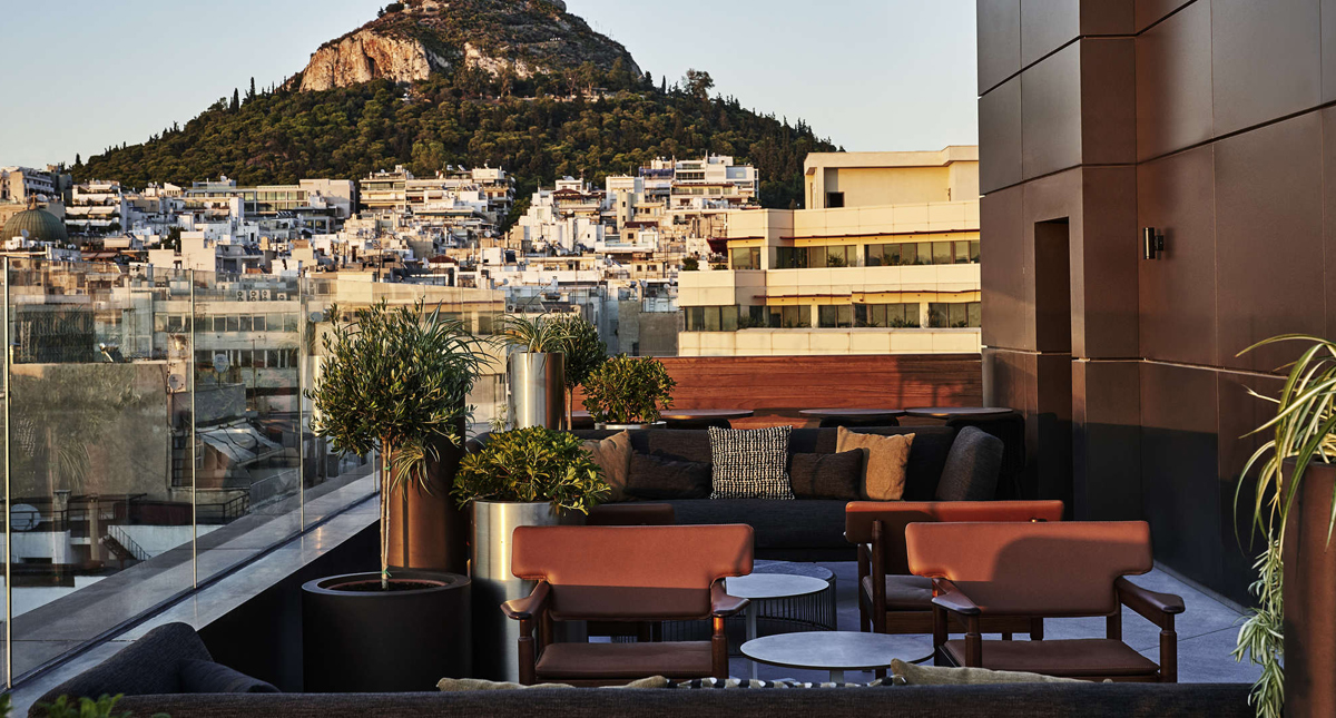 Athens Capital Hotel outdoor dining lounge