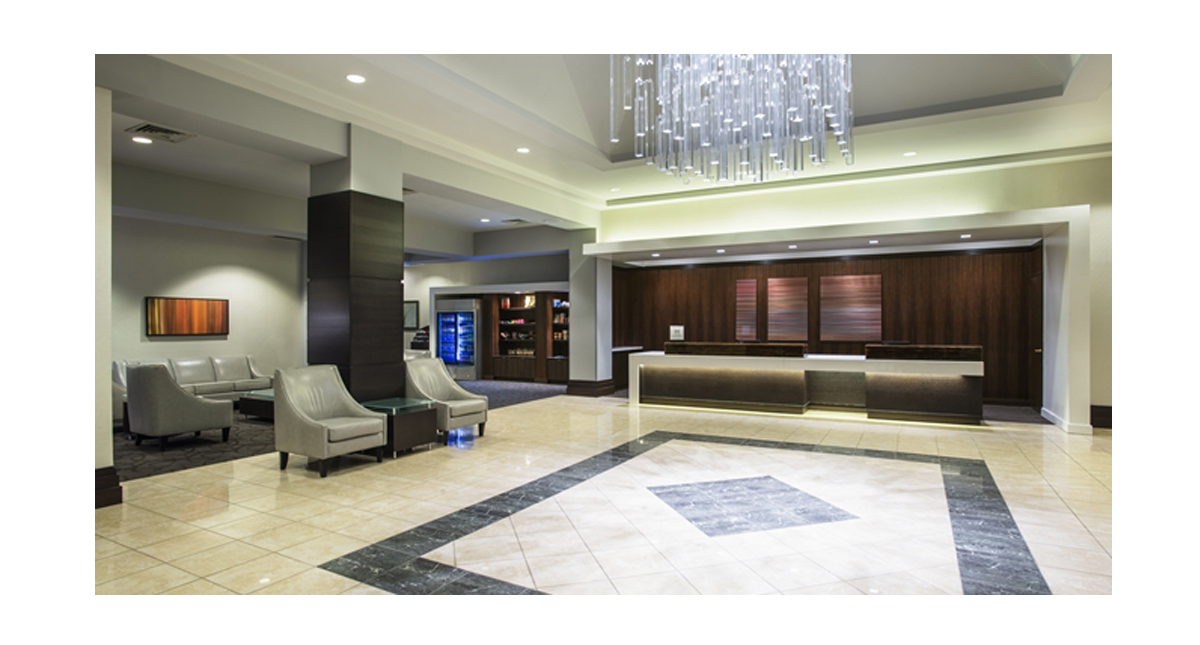 Hilton Winnipeg Airport Suites lobby and reception