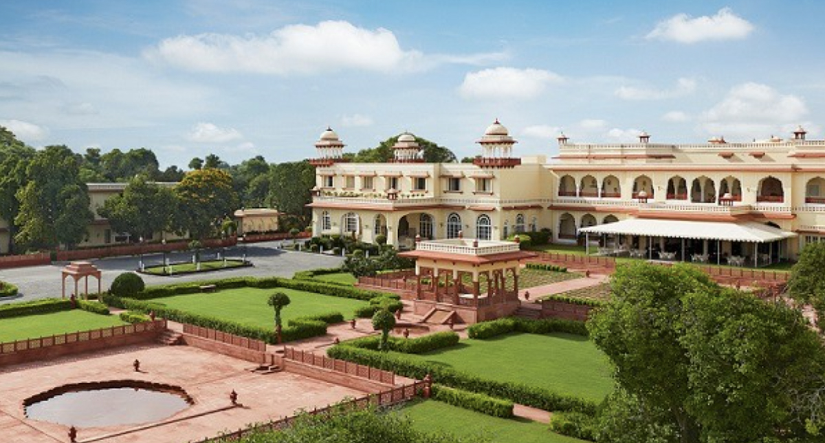Jai Mahal Palace exterior and gardens