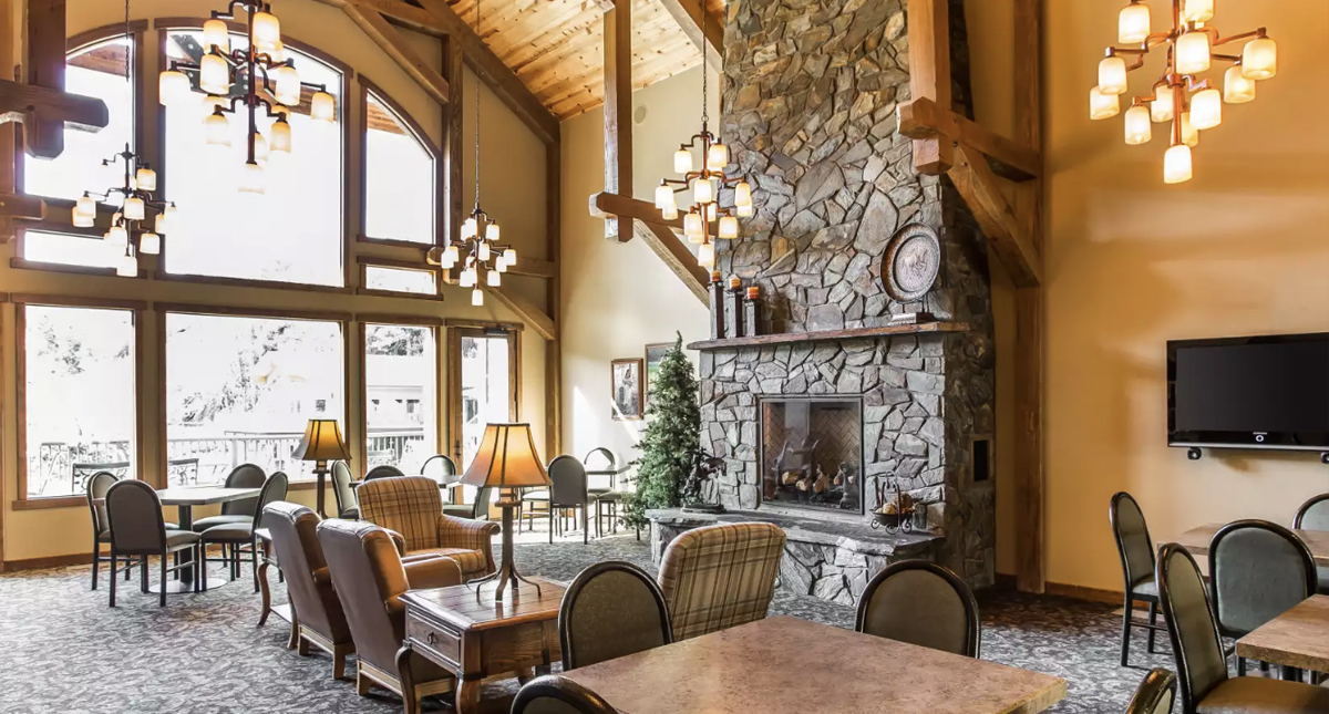 K Bar S Lodge lounge and fireplace