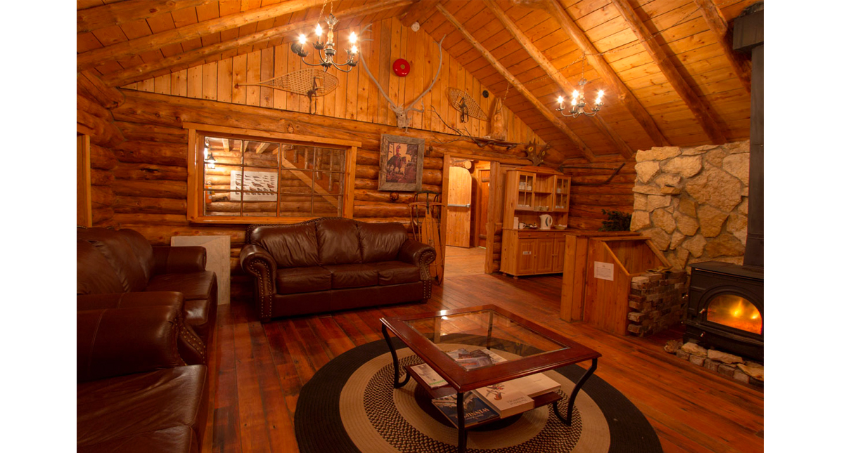 Lazy Bear Lodge fireplace lounge seating