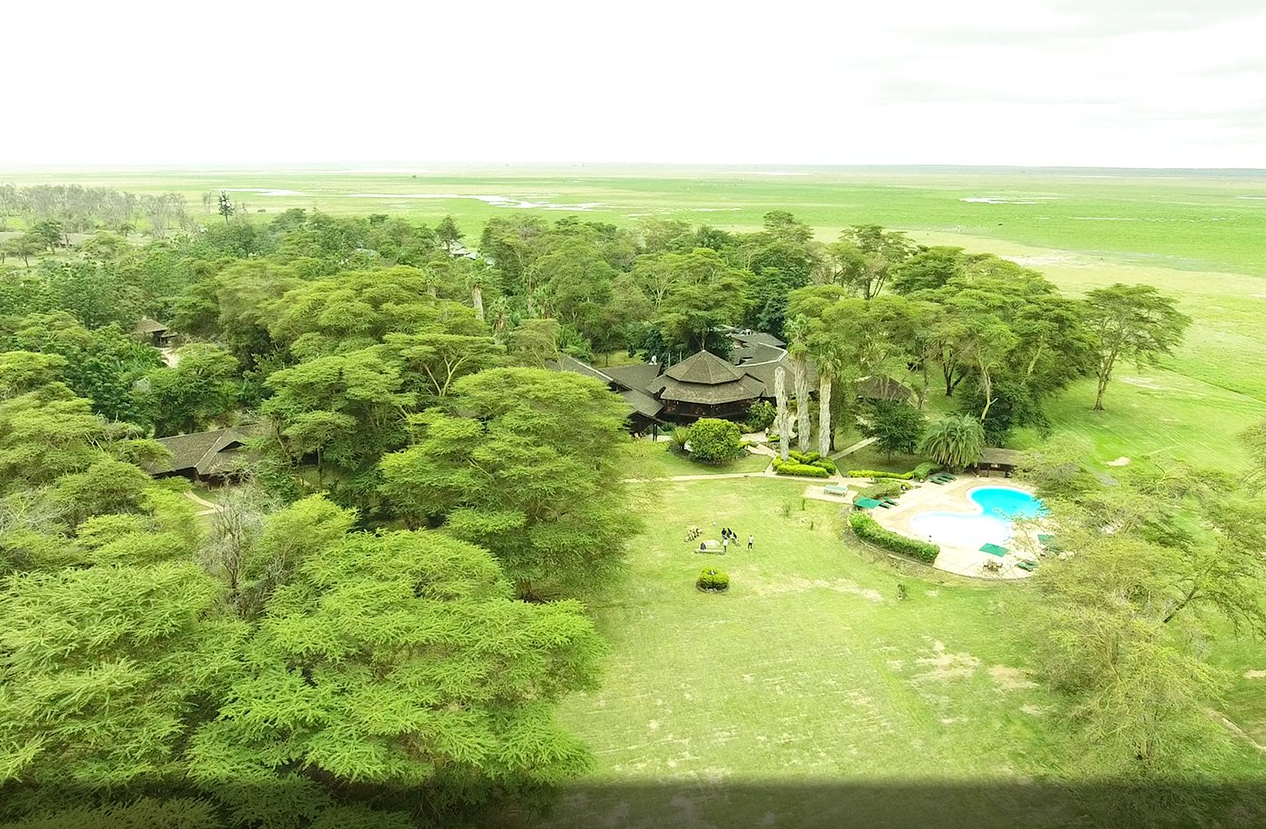 Ol Tukai Lodge aerial view above the property