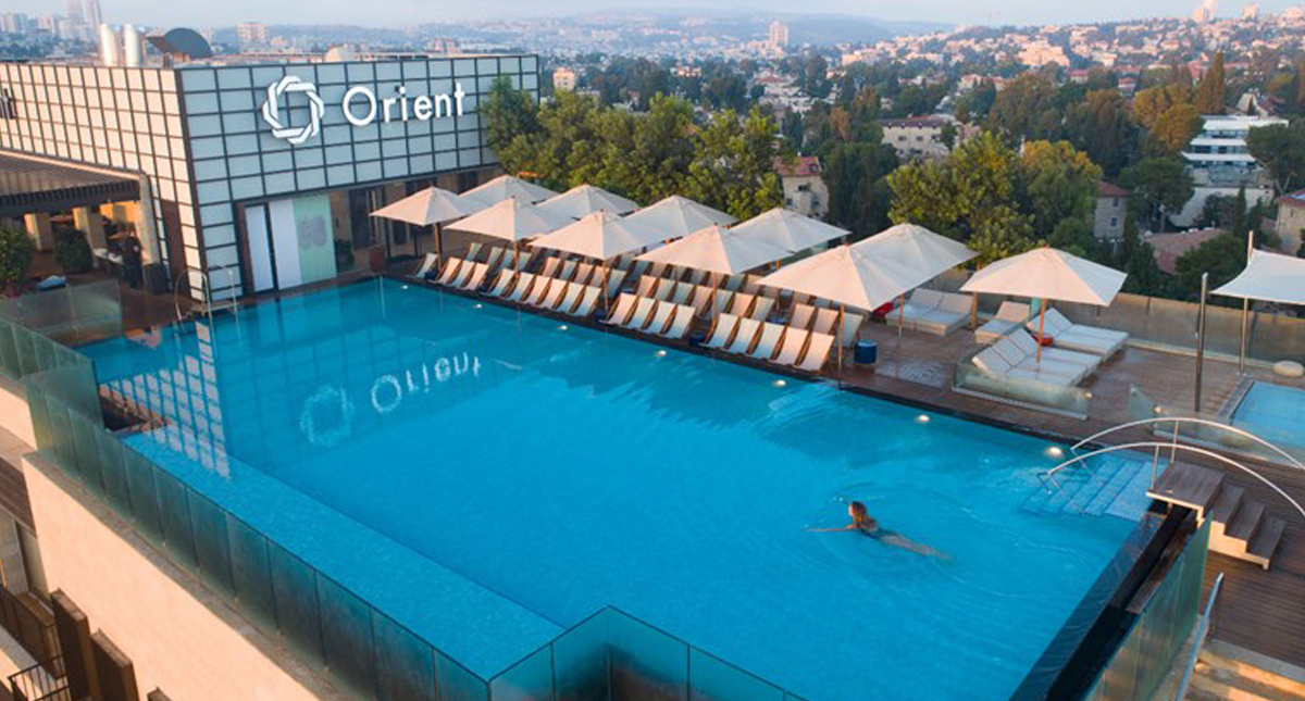 Orient Jerusalem outdoor pool and cabanas
