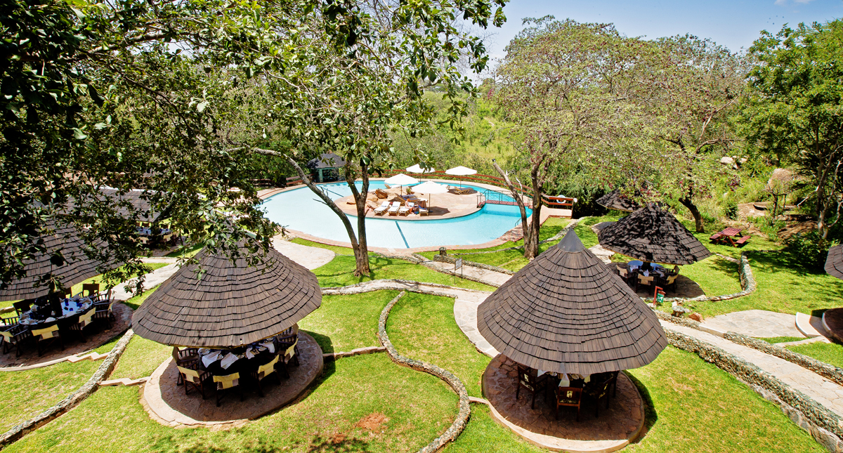 Tarangire Sopa Lodge rear courtyard and outdoor pool