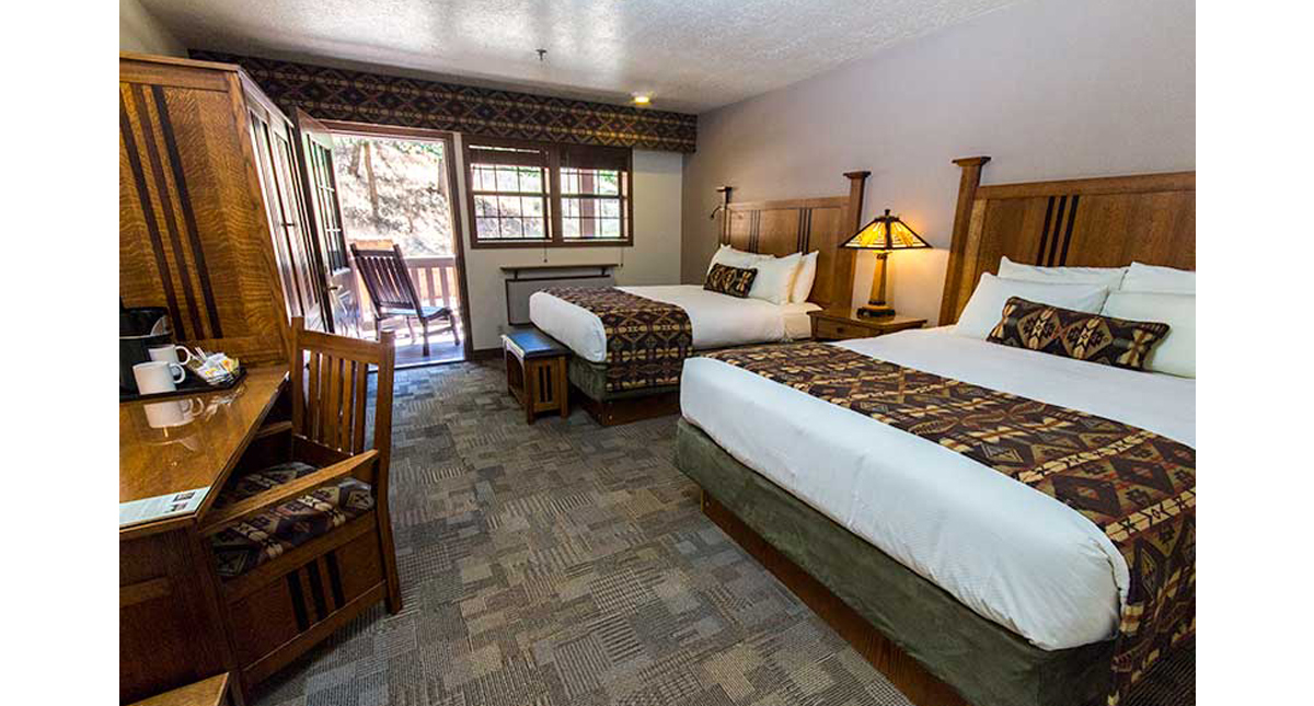 Zion Park Lodge standard guest room with queen beds