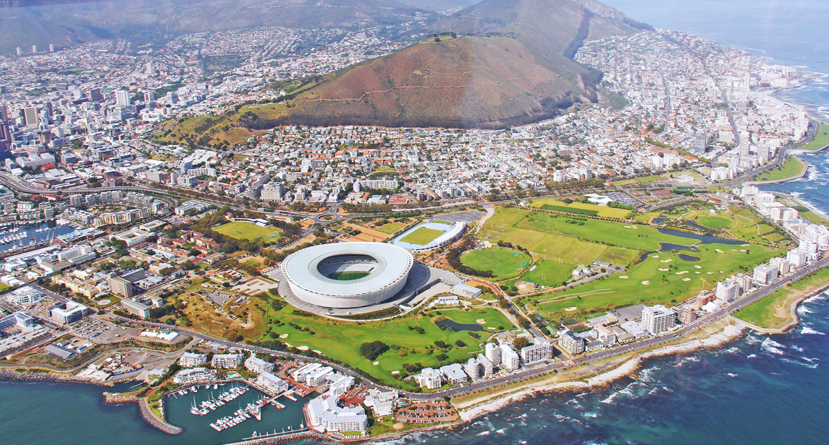 aerial view over Cape Town