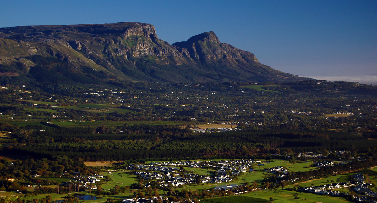 Cape Town winelands aerial