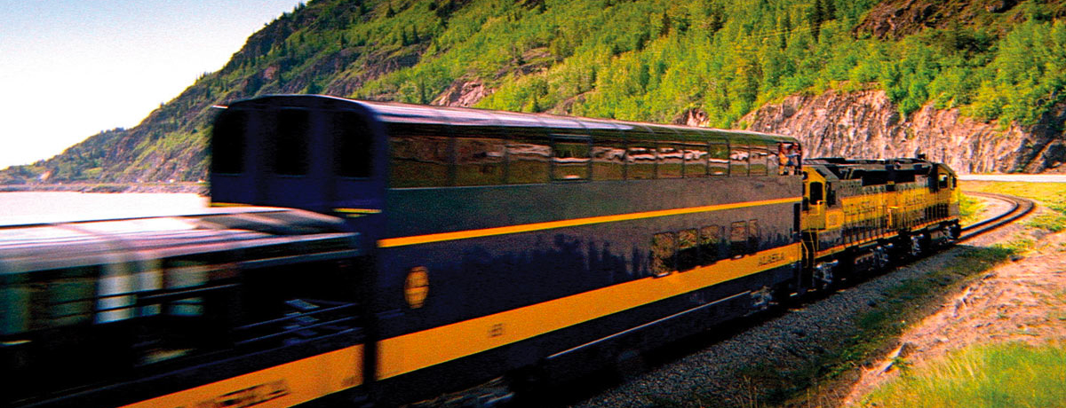 Alaska Railroad Gold Star train en route