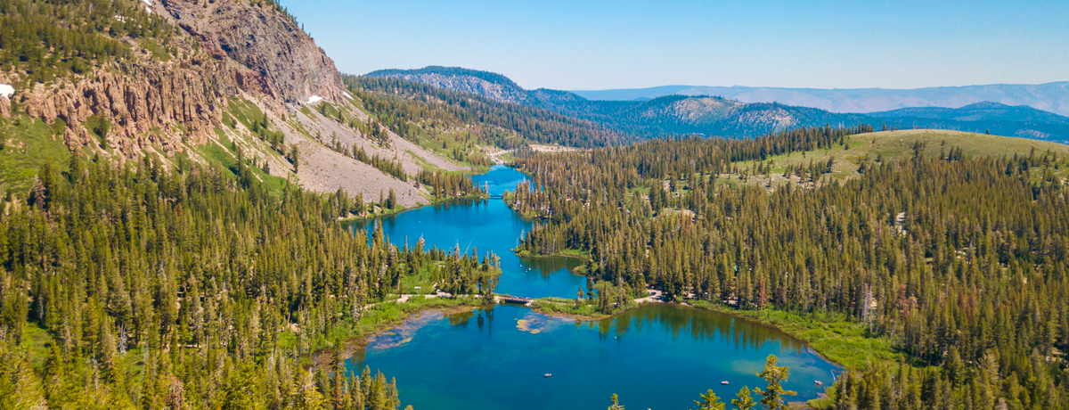Aerial view of Mammoth Lakes