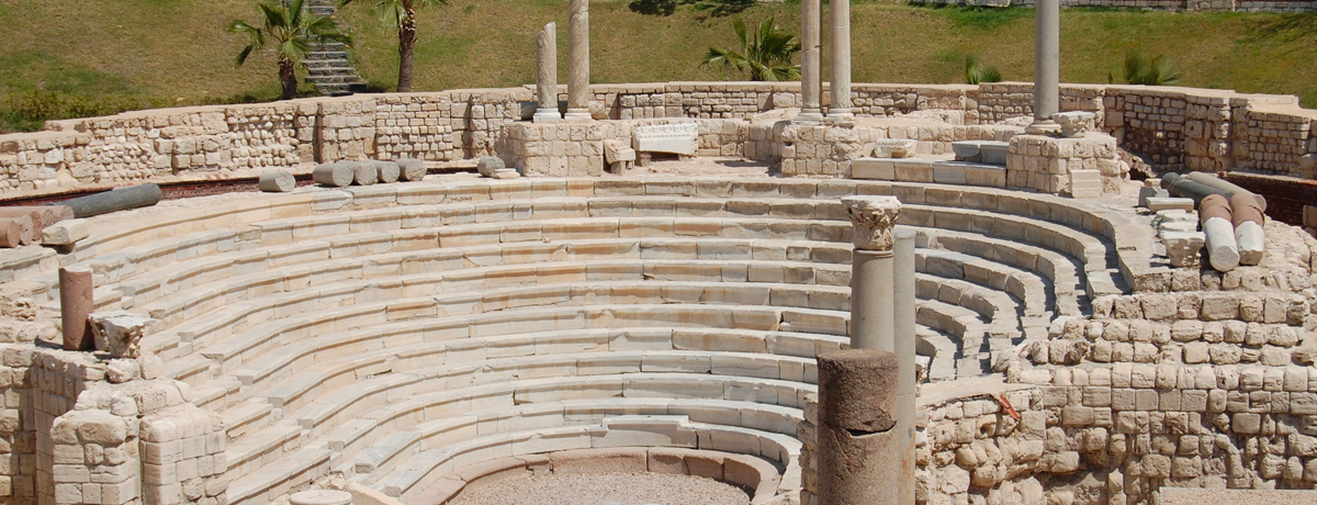 Roman Amphitheatre seen in Alexandria, Egypt