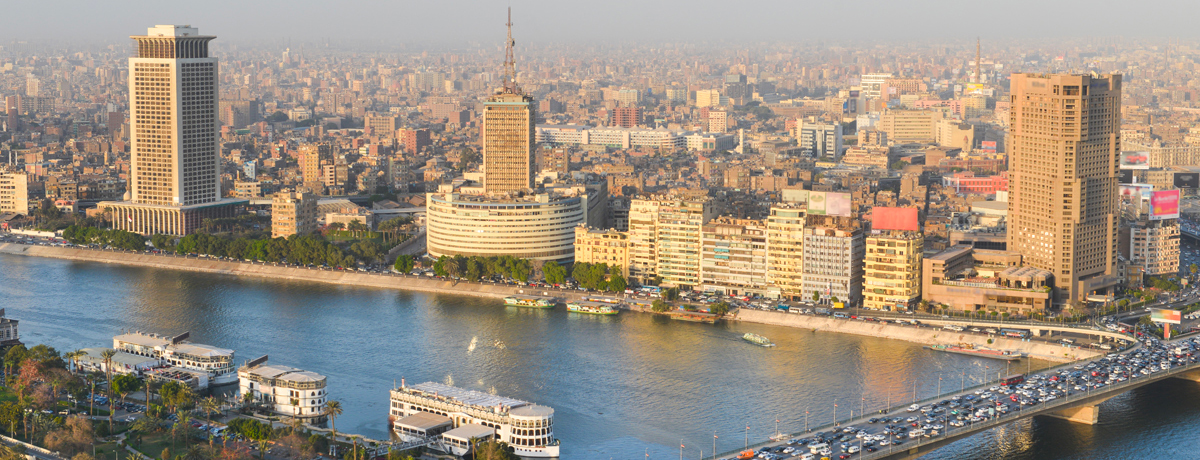 Aerial view of Cairo's bustling cityscape