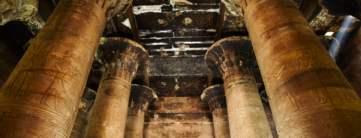 Interior of Horus Temple near Edfu, Egypt