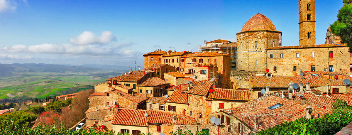 Rooftop view overlooking Volterra