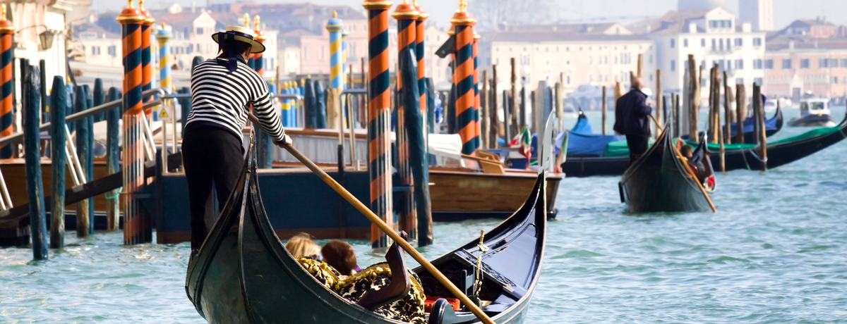 Gondoliers on the Grand Canal