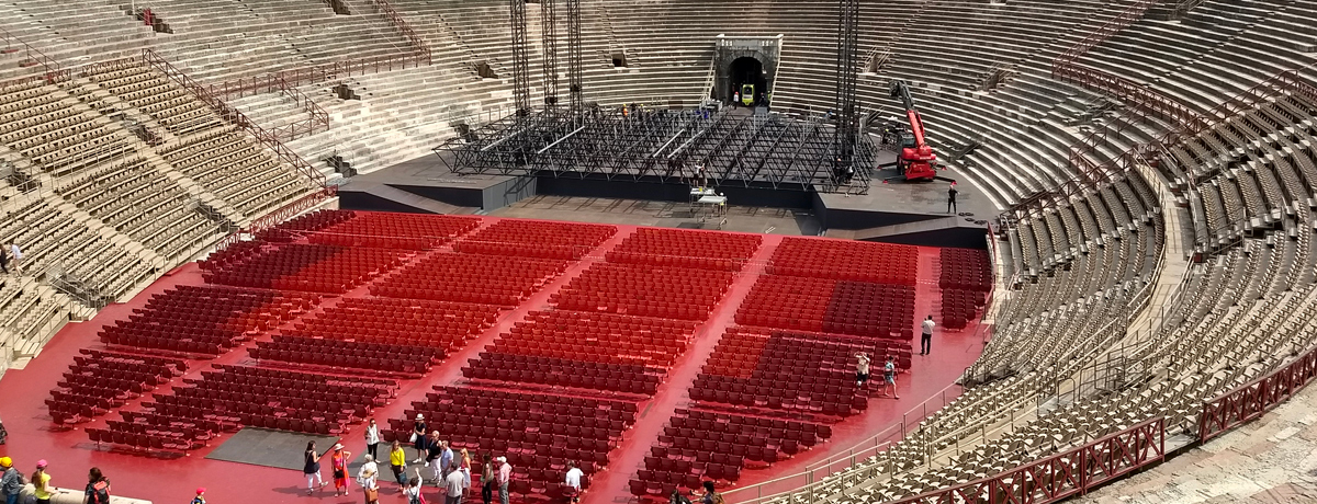 Interior of Verona Arena Roman amphitheatre