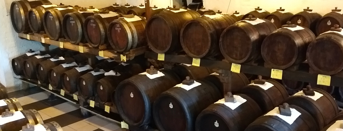 Barrels of balsamic vinegar at Caselli in Mondena