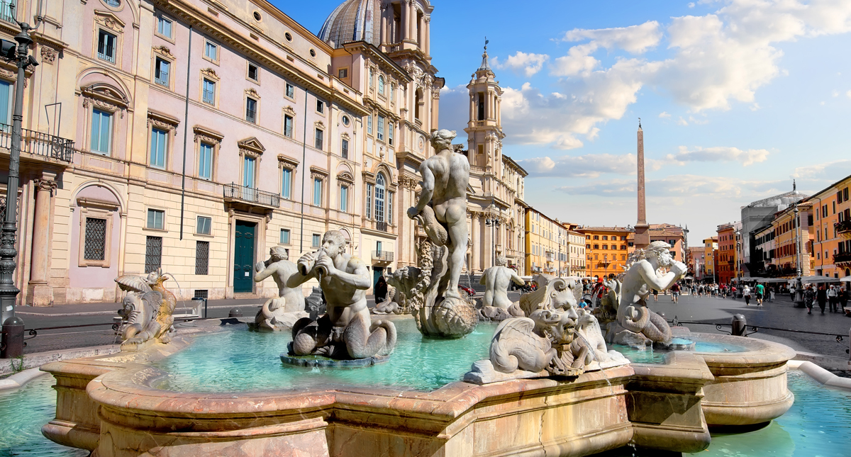 Fountain of the Moor in Piazza Navona in Rome