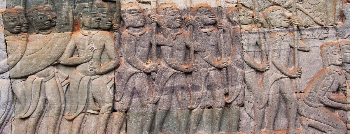 Wall carvings at Bayon Temple
