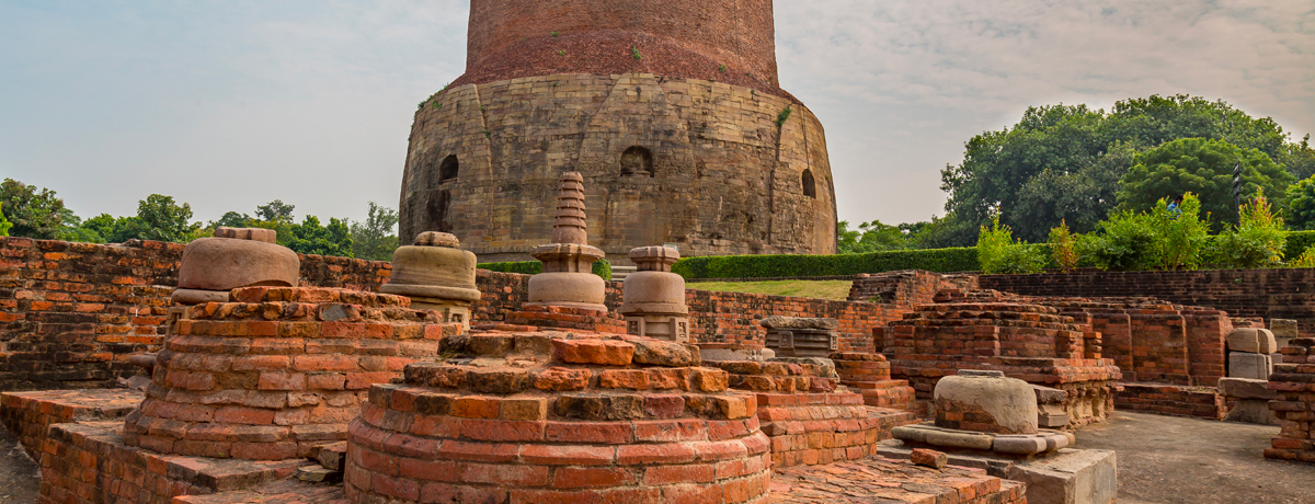Dhamekh Stupa and ruins in Sarnath