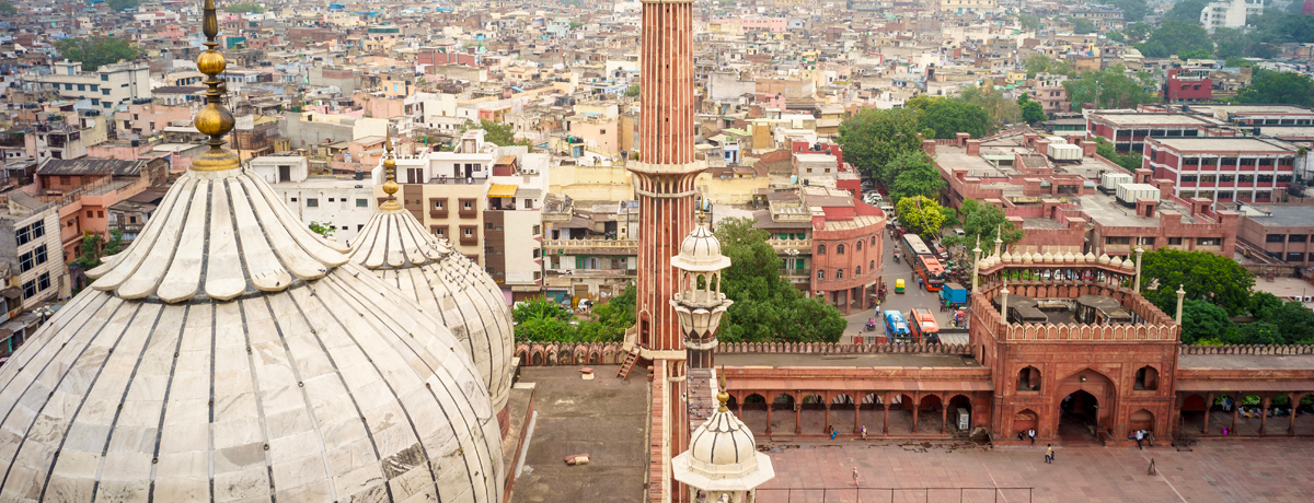 Aerial view of Old Delhi from roof of Jama Masjid