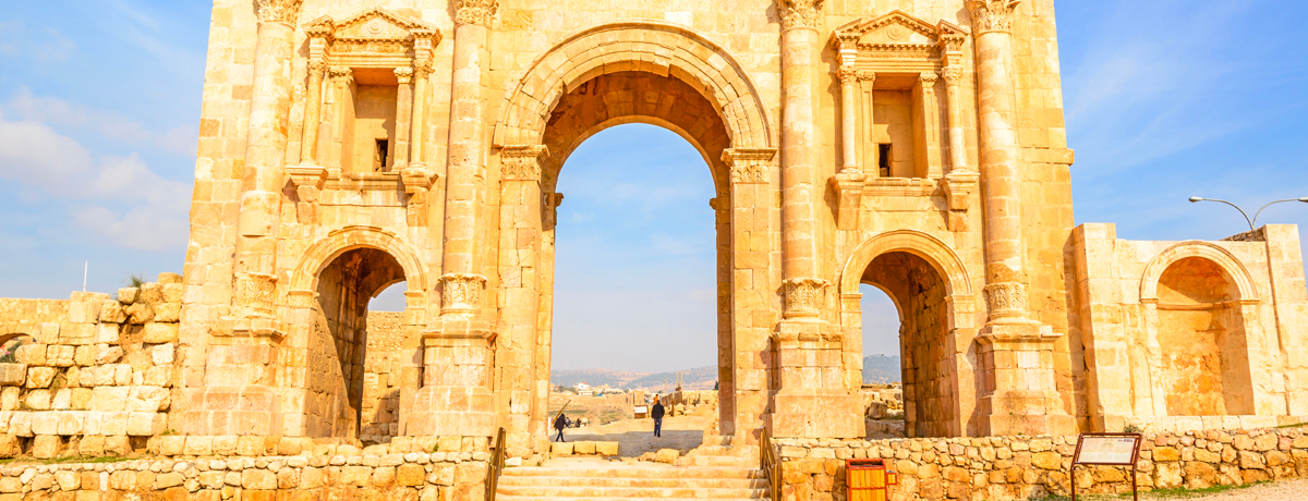 The Arch of Hadrian in Jerash, Jordan