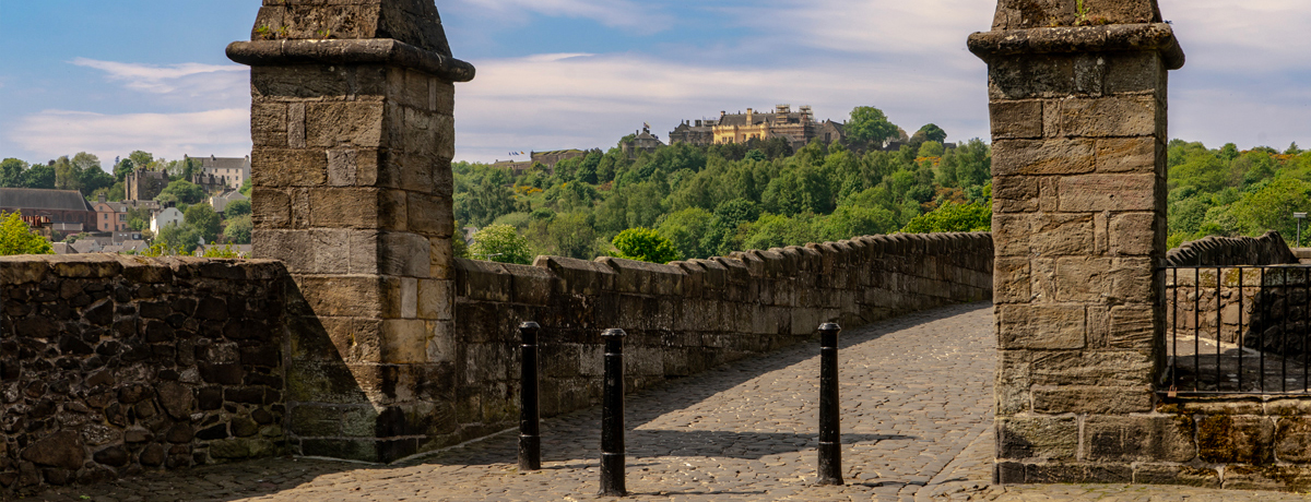 View across the Old Stirling Bridge with Stirling Castle in the background