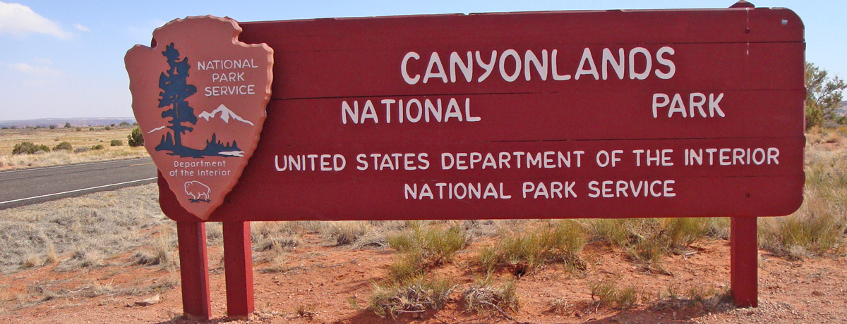 Entrance sign to Canyonlands National Park