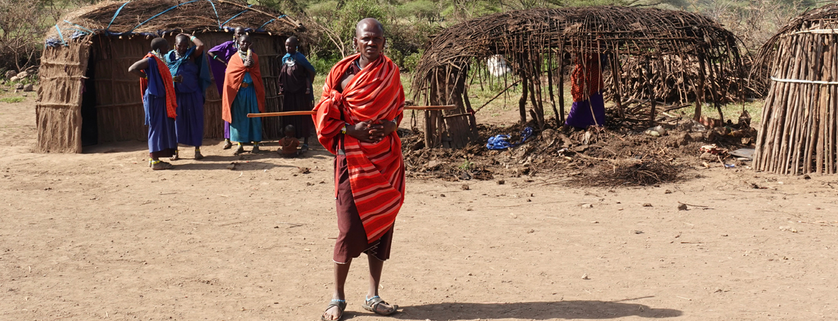 Traditional Maasai in colorful garment