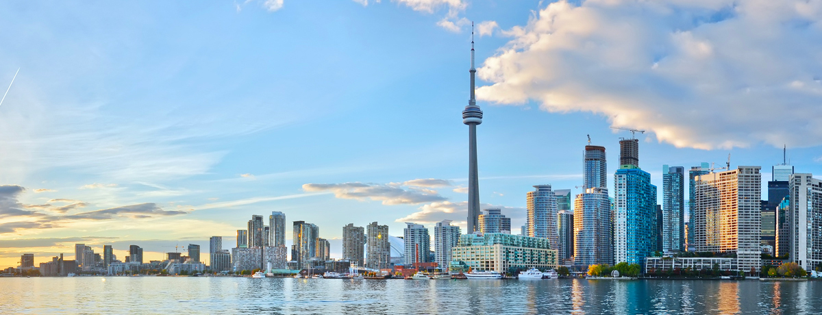 Toronto's skyline and CN Tower from the water