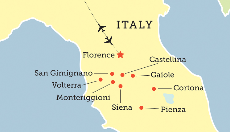 Tour map for Flavors of Chianti