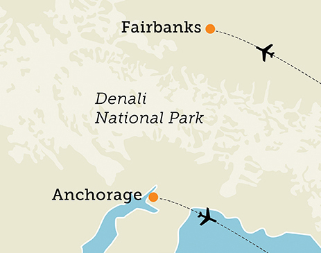 Tour map for Denali National Park