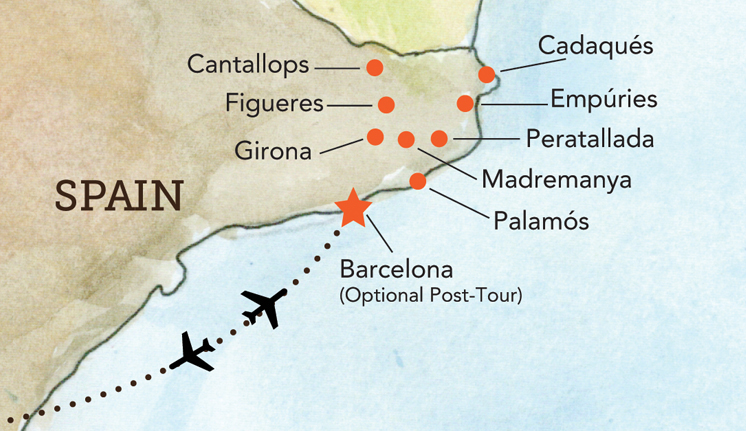 Tour map for Flavors of Catalonia