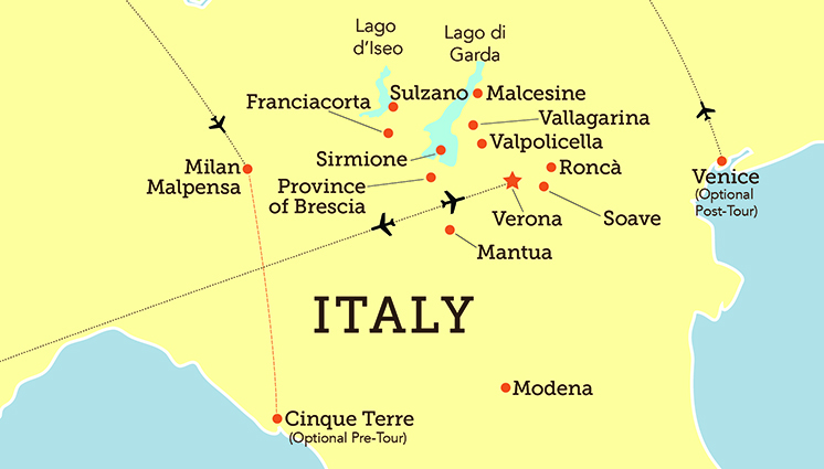 Tour map for Flavors of Italy