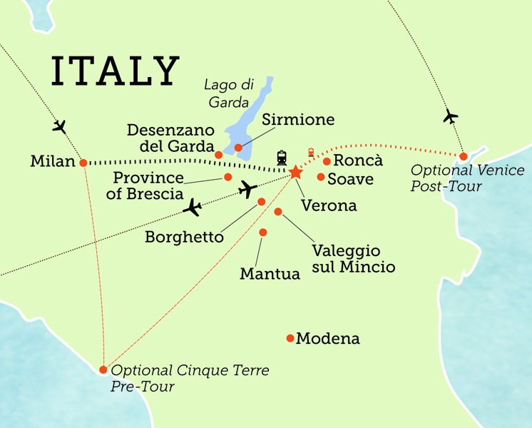 Tour map for Italy Immersion