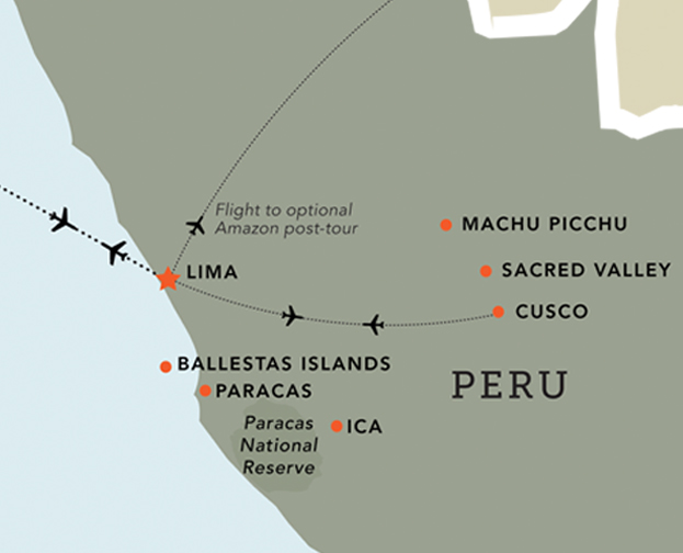 Tour map for Mysteries of Peru