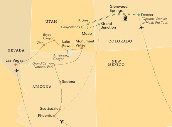 National Parks Map Southwest