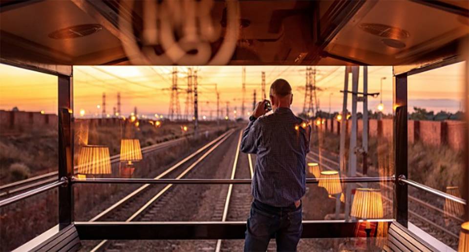 african explorer observation car at dusk