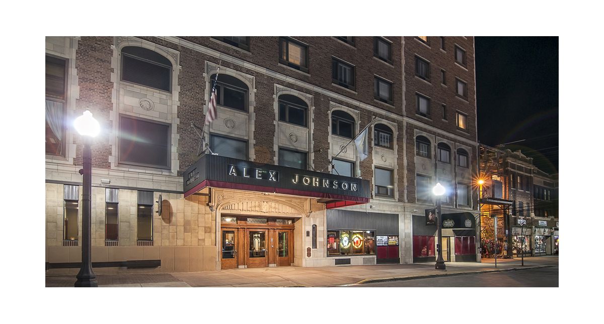 Hotel Alex Johnson exterior entrance