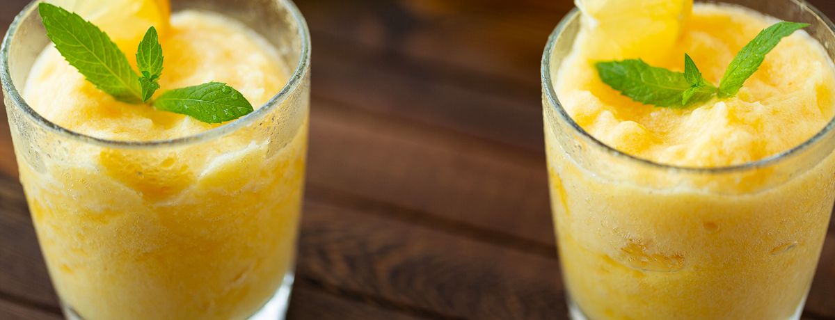 Two glasses of homemade lemon granitas