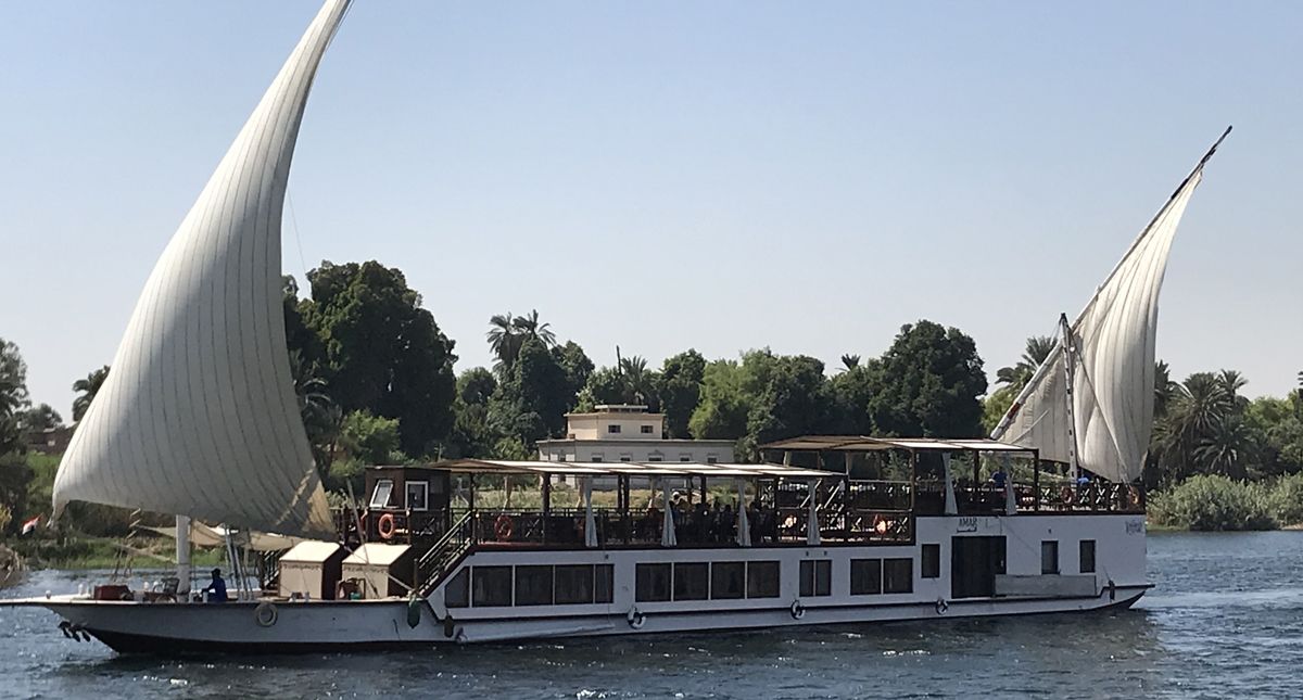 Nile River dahabiya exterior view while sailing