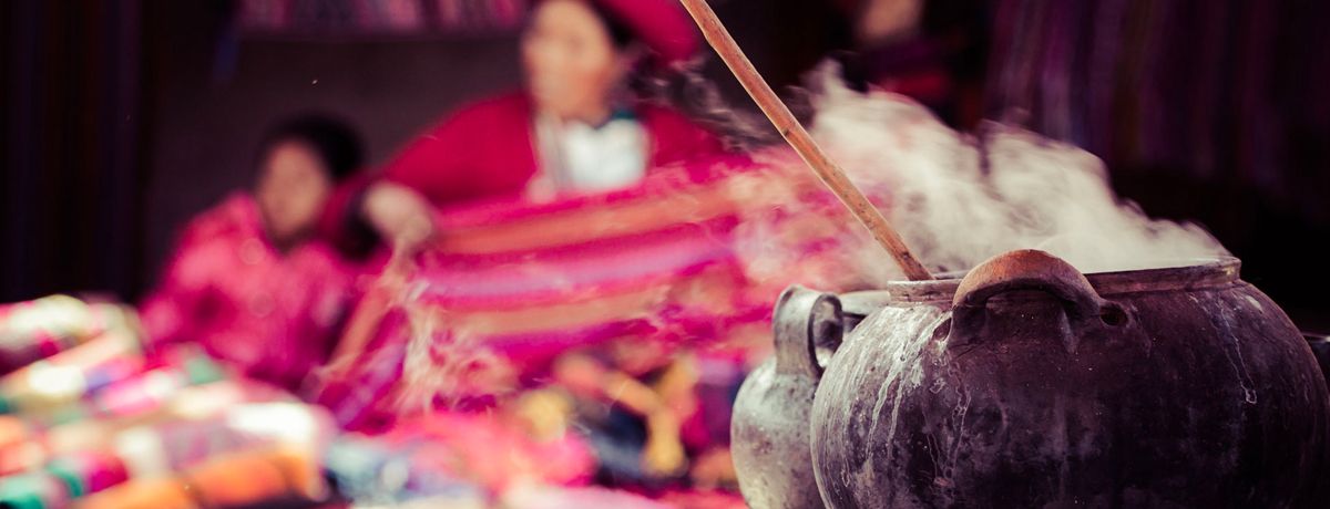 Traditional village market in Peru