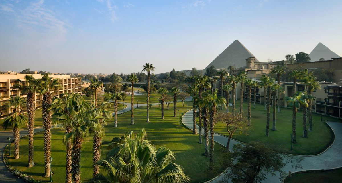 Marriott Mena House aerial view of interior grounds