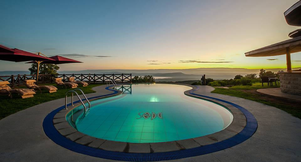 Lake Nakuru Sopa Lodge outdoor hot tub at night