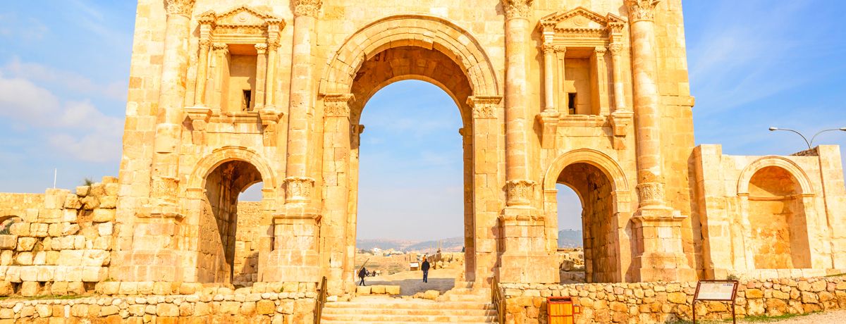 The Arch of Hadrian in Jerash, Jordan