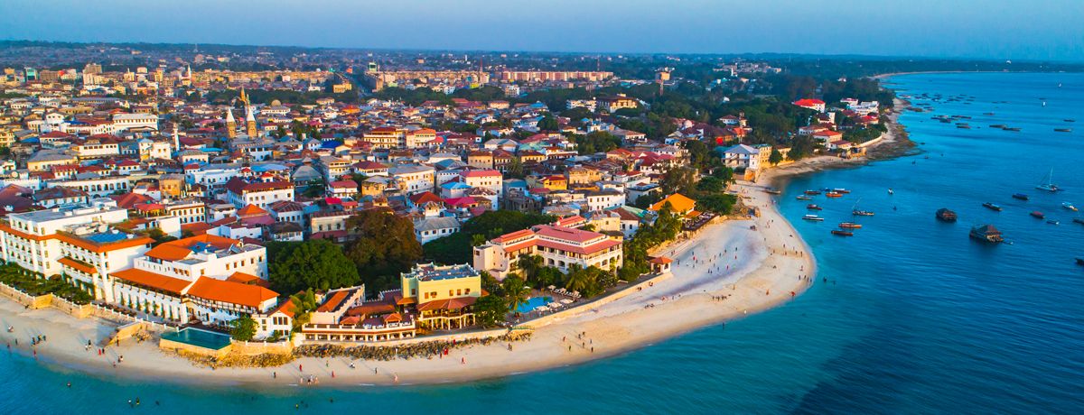 Stone Town Zanzibar coast from the water